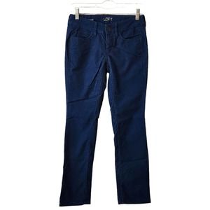 Ann Taylor Loft Womens Corduroy Pants Size 24/00P Petites Blue Modern Straight